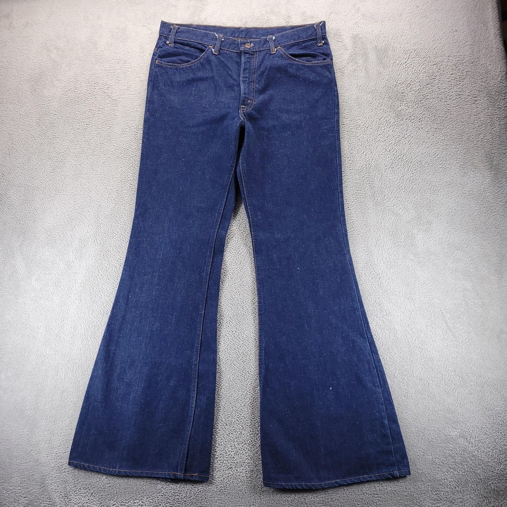 VTG Levis 684 Jeans Mens 36x34 Blue Flare Bell Bottom 70s Orange Tab Made in USA